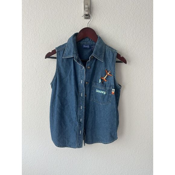 Vintage Disney Winnie the Pooh Denim Embroidered Tigger Design - Picture 1 of 5